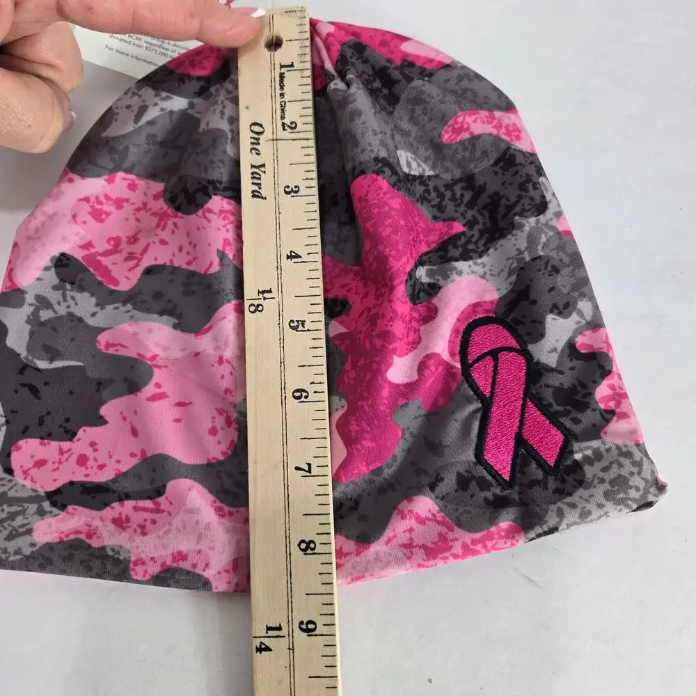 NWT Pink Camo Breast Cancer Support the Cure‎ Beanie Live breathe fight #857